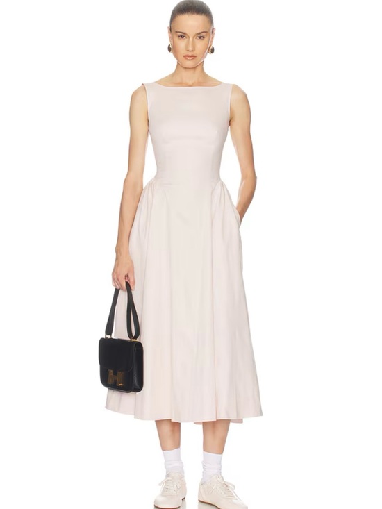 Helsa Dresses & Skirts - Helsa NWOT Stretch Cotton Midi Dress in Dusty Pink